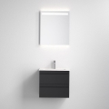 Badezimmerschrank mit Waschbecken VIGO + LED-Wandspiegel mit Hintergrundbeleuchtung LED/10W/230V IP44 schwarz