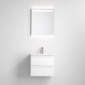 Badezimmerschrank mit Waschbecken VIGO + LED-Wandspiegel mit Hintergrundbeleuchtung LED/10W/230V IP44 weiß