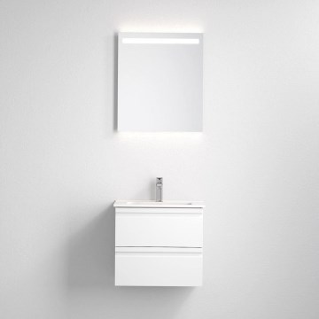 Badezimmerschrank mit Waschbecken VIGO + LED-Wandspiegel mit Hintergrundbeleuchtung LED/10W/230V IP44 weiß