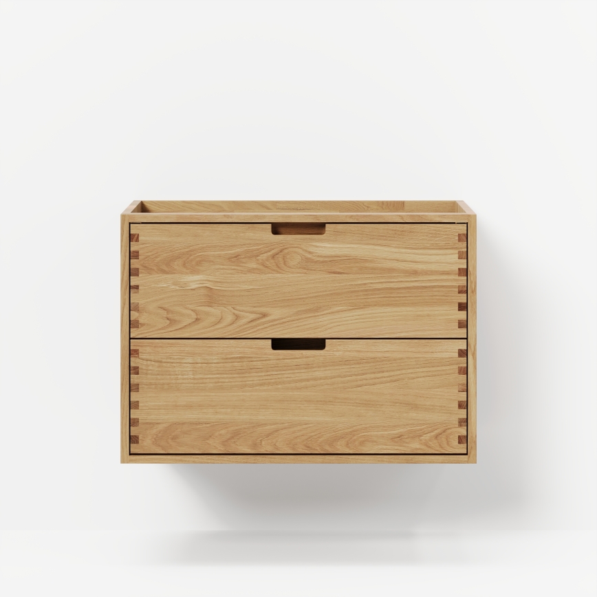 Badezimmerschrank mit Waschtisch GRIBSKOV 80 cm Beige/Eiche/Weiß