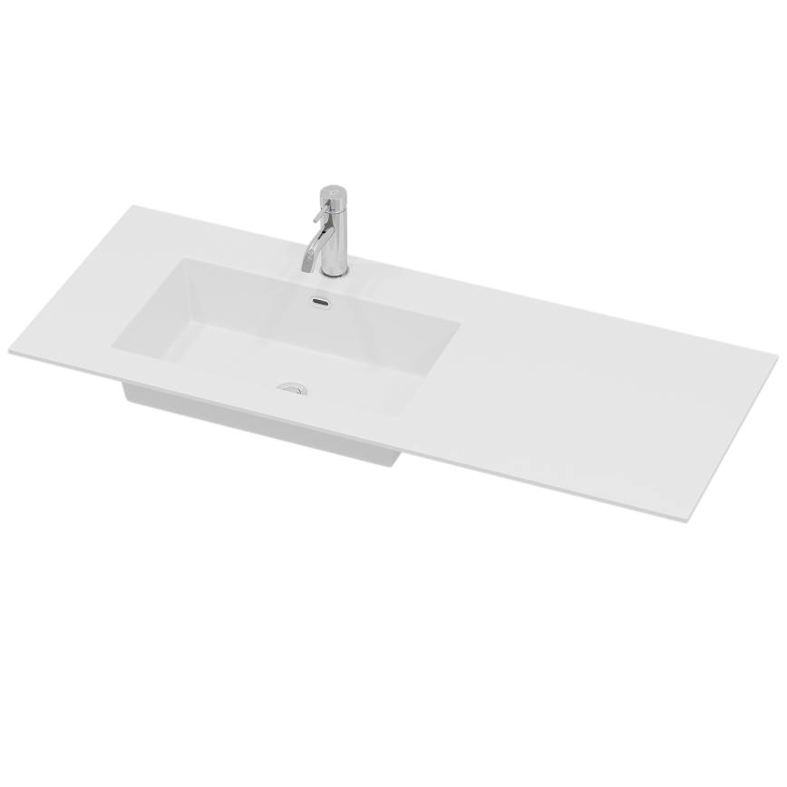 Badezimmerschrank mit Waschtisch HELSINKI 115 cm links/weiß