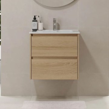 Badezimmerschrank mit Waschtisch MOLDE 60x55x46 cm Eiche