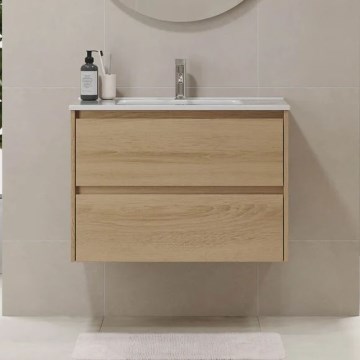 Badezimmerschrank mit Waschtisch MOLDE 80x55x46 cm Eiche