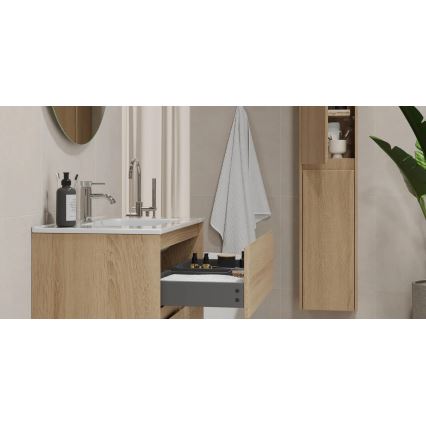 Badezimmerschrank mit Waschtisch MOLDE 80x55x46 cm Eiche