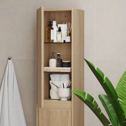 Badezimmerschrank MOLDE 35x174x32 cm Eiche
