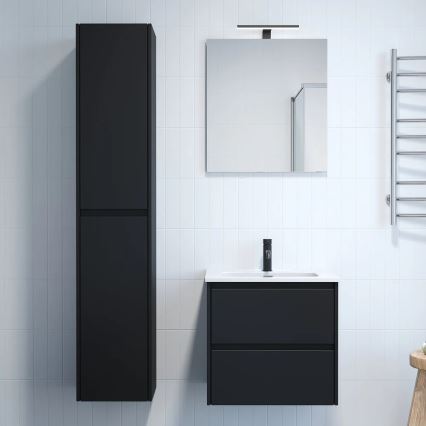 Badezimmerschrank MOLDE 35x174x32 cm schwarz