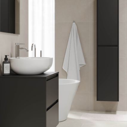 Badezimmerschrank TRONDHEIM 35x174x30 cm schwarz