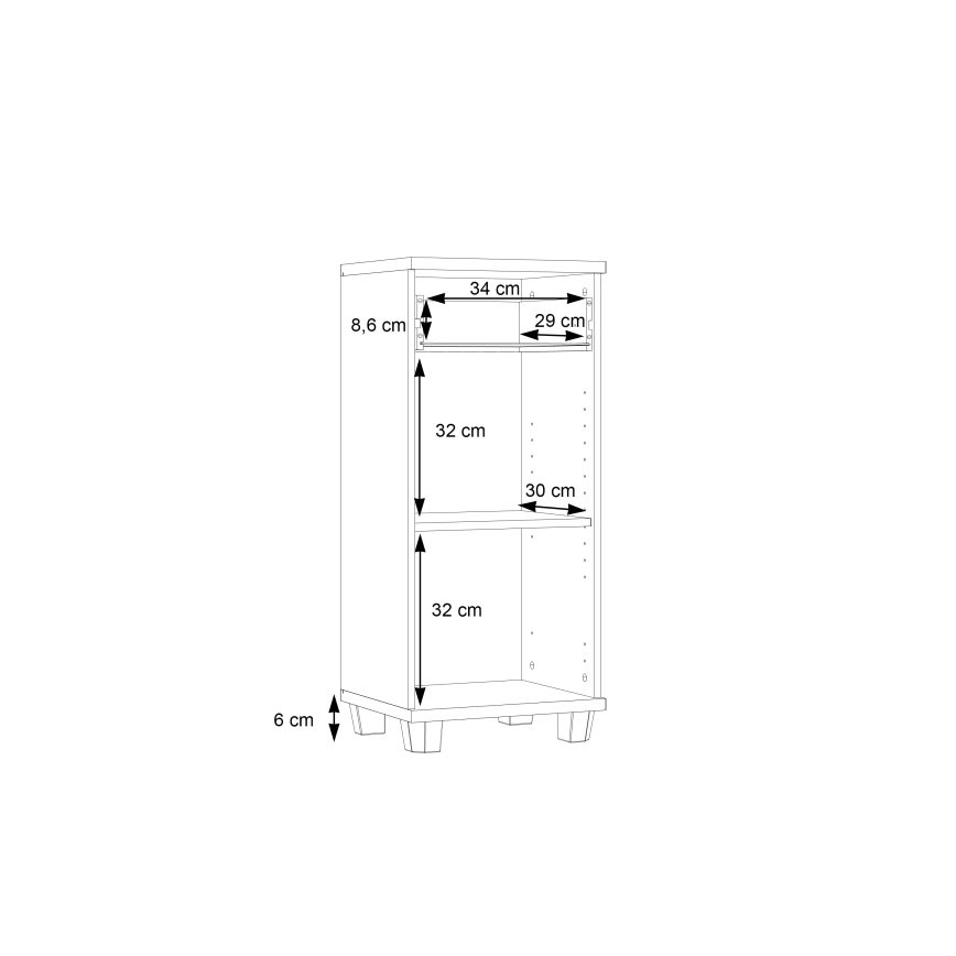 Badezimmerschrank VENOM Anthrazit/Braun
