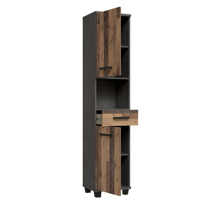 Badezimmerschrank VENOM anthrazit/braun