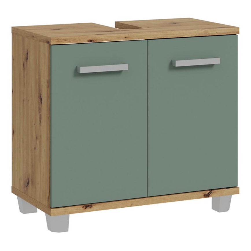 Badezimmerschrank VENOM grün/Artisan-Eiche