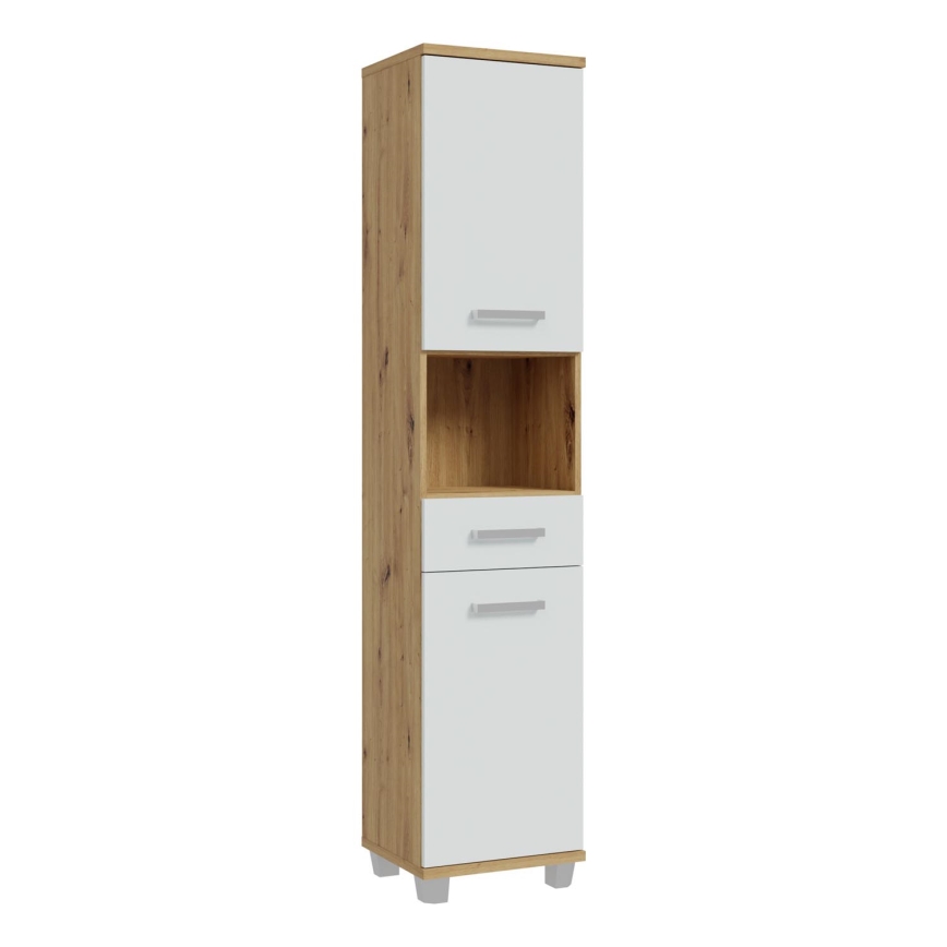Badezimmerschrank VENOM weiß/Eiche Artisan