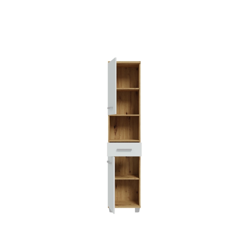 Badezimmerschrank VENOM weiß/Eiche Artisan