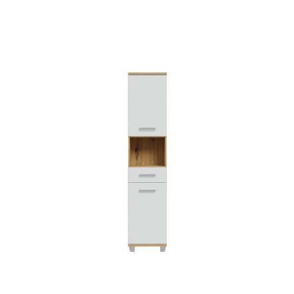 Badezimmerschrank VENOM weiß/Eiche Artisan