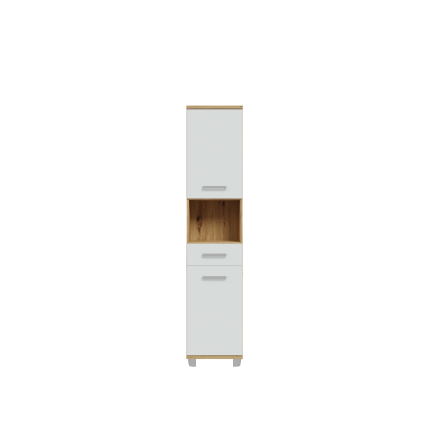 Badezimmerschrank VENOM weiß/Eiche Artisan