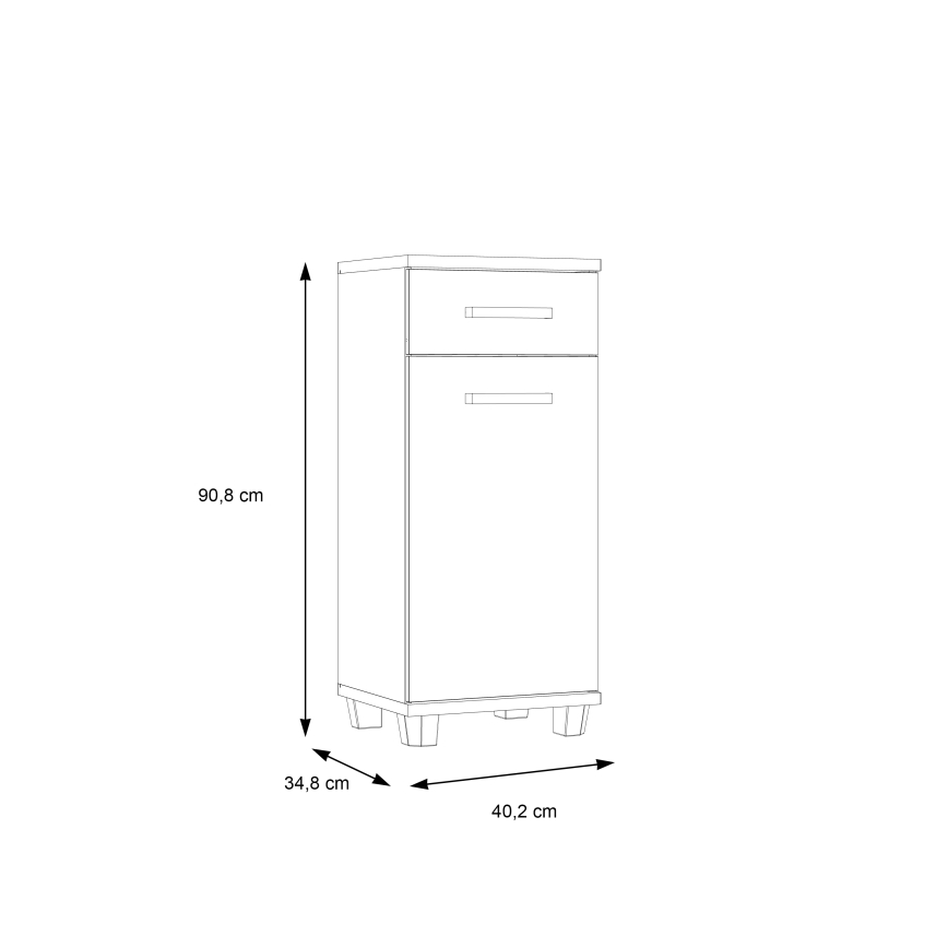 Badezimmerschrank VENOM weiß/Sonoma-Eiche