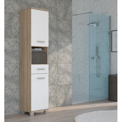 Badezimmerschrank VENOM weiß/Sonoma-Eiche