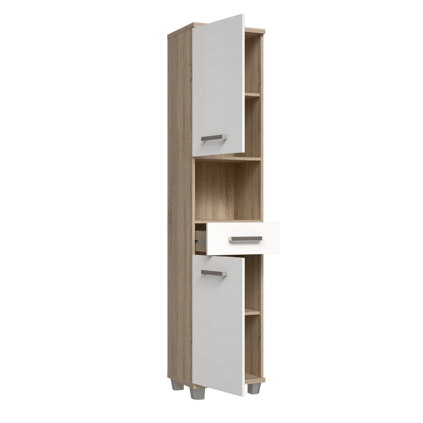 Badezimmerschrank VENOM weiß/Sonoma-Eiche
