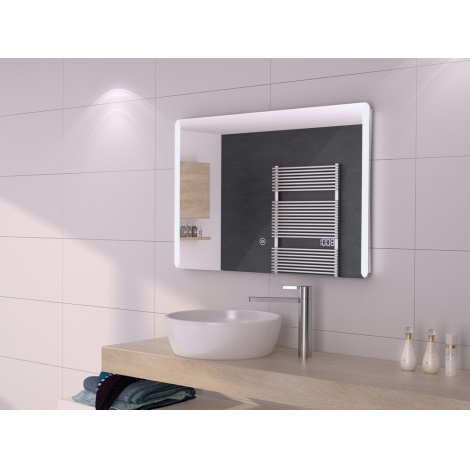 Badezimmerspiegel mit LED Hintergrundbeleuchtung 800x600mm IP44