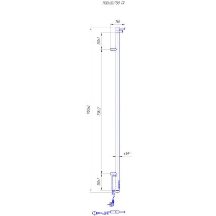 Badheizkörper RAY 25W/230V 110x30 cm IP44 Edelstahl/Weiß