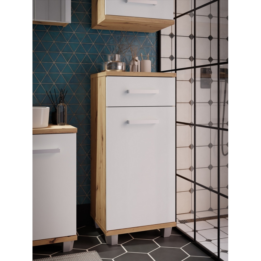 Badschrank VENOM weiß/Artisan-Eiche