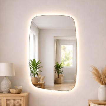 Baltica Design - Badezimmer-Wandspiegel mit Hintergrundbeleuchtung STONE CALM LED/15W/230V 4500K 90x60 cm IP65