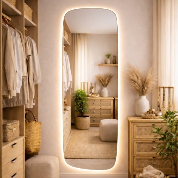Baltica Design - Badezimmer-Wandspiegel mit integrierter LED-Beleuchtung STONE CALM LED/15W/230V 4500K 155x50 cm IP65