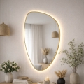 Baltica Design - LED Badezimmer-Wandspiegel mit Hintergrundbeleuchtung STONE FLUID LED/15W/230V 2700K 92x55 cm IP65 goldfarben
