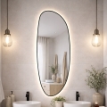 Baltica Design - LED Badezimmer-Wandspiegel mit Hintergrundbeleuchtung STONE FLUID LED/15W/230V 4500K 155x50 cm IP65 schwarz