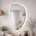 Baltica Design - LED-Badezimmer-Wandspiegel mit Hintergrundbeleuchtung STONE FLUID LED/15W/230V 4500K 92x55 cm IP65 schwarz