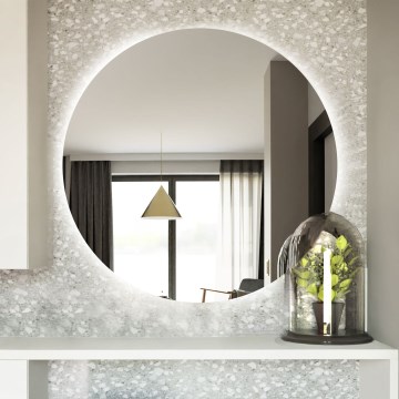 Baltica Design - LED-Badezimmerspiegel zur Wandmontage mit Hintergrundbeleuchtung BRIGHT LED/15W/230V 6500K Ø 100 cm IP65
