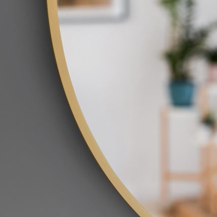 Baltica Design - LED-Badezimmer-Wandspiegel mit Hintergrundbeleuchtung BRIGHT LED/15W/230V 3000K Ø 80 cm IP65 goldfarben