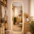 Baltica Design - LED-wandmontierter Badezimmerspiegel mit Hintergrundbeleuchtung STONE CALM LED/15W/230V 2700K 155x50 cm IP65