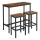Bar-Set: Bartisch mit 2 Barhockern BARTIS, braun/schwarz