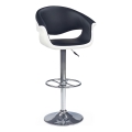 Barhocker 115x60 cm weiß/schwarz/glänzendes Chrom