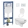 Barrierefreies wandhängendes WC ETIUDA + WC-Sitz ETIUDA + Betätigungsplatte SIGMA + Unterputzmodul + Isolierunterlage