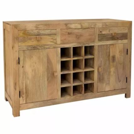 Barschrank HINA 140x90 cm Massivholz/Mangobaum