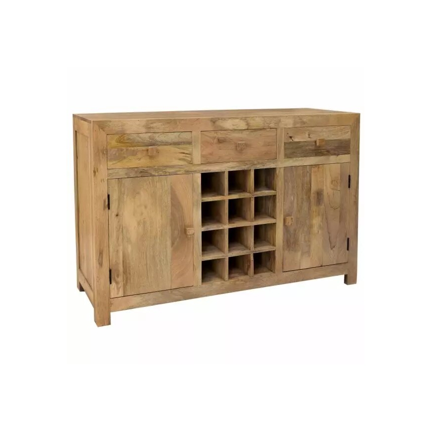 Barschrank HINA 140x90 cm Massivholz/Mangobaum