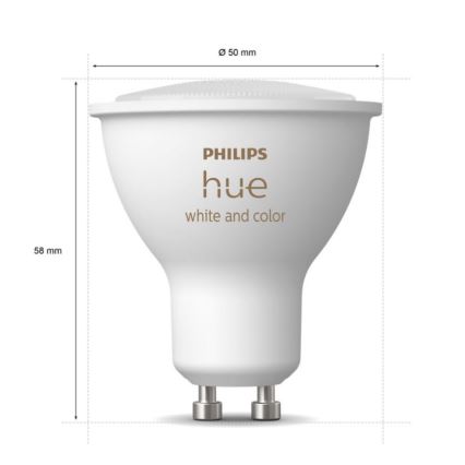 Basis-Set Philips Hue WHITE AND COLOR AMBIANCE 3xGU10/5,7W/230V 2000-6500K + Verbindungsgerät