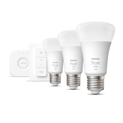 Basis-Set Philips Hue WHITE 3xE27/9,5W 2700K + Verbindungsgerät