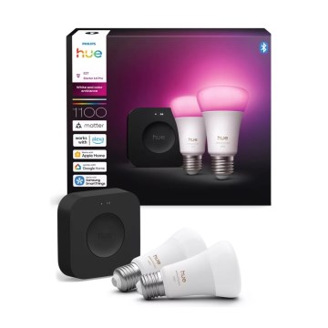 Basis-Set Philips Hue WHITE AND COLOR AMBIANCE 2xE27/8,1W 1000-20000K + Hue Bridge