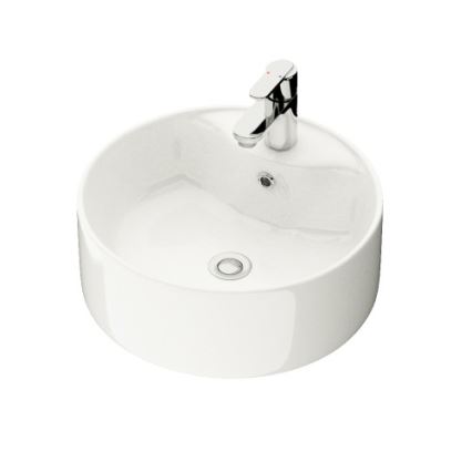 BATH DELUXE 06-038-09-11-00 - Aufsatzwaschbecken VIKEDAL Ø 38 cm Keramik/weiß