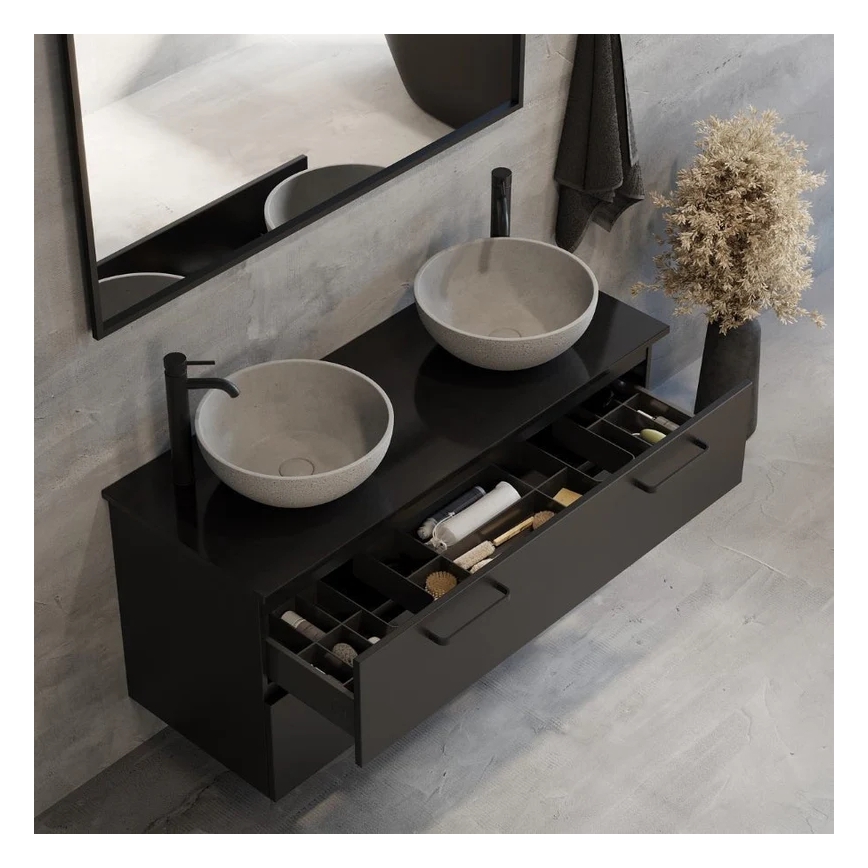 BATH DELUXE 06-039-19-23-00 - Aufsatzwaschbecken BERGEN Ø 39 cm Beton/Grau