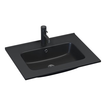 BATH DELUXE 06-060-27-02-00 - Einbauwaschbecken HYGE 61x46 cm Keramik/Schwarz