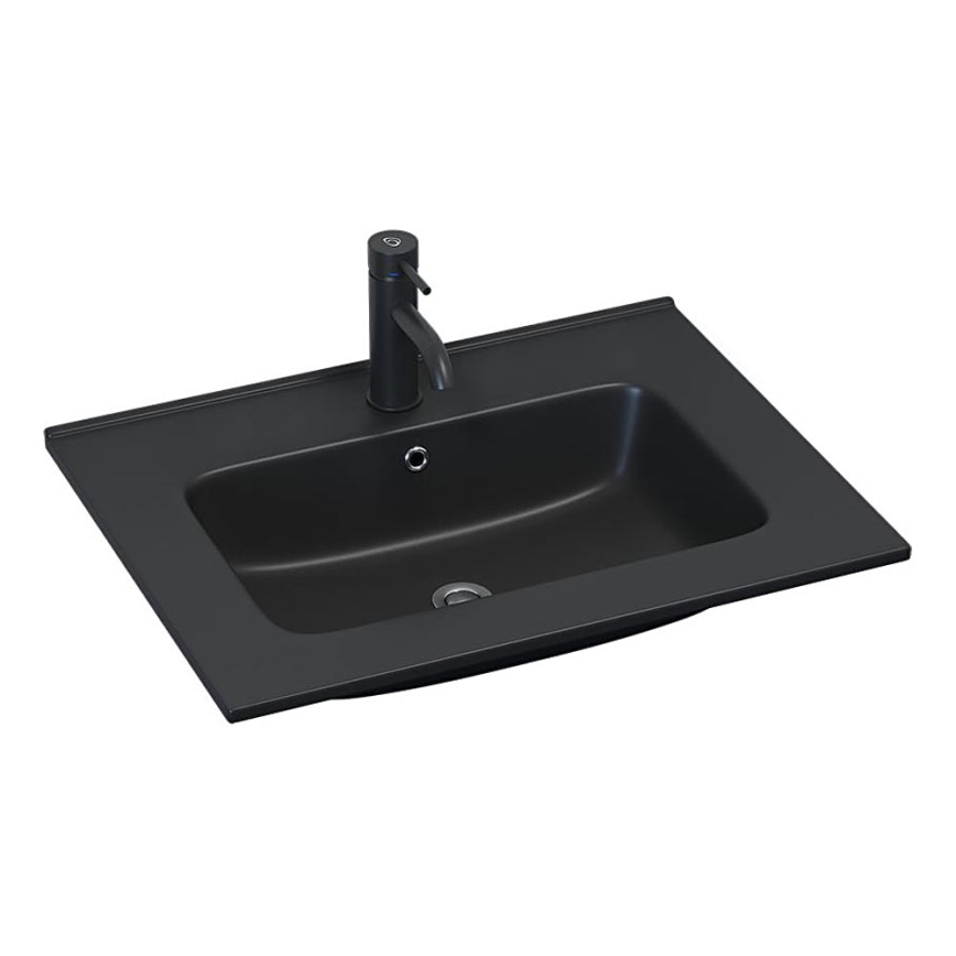 BATH DELUXE 06-060-27-02-00 - Einbauwaschbecken HYGE 61x46 cm Keramik/Schwarz