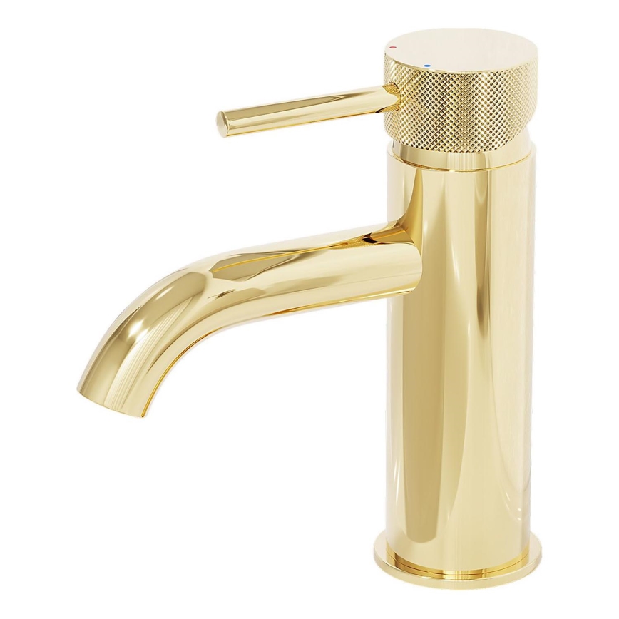 BATH DELUXE 28-005-03-64-00 - Waschbeckenarmatur ANHOLT 15,6 cm glänzendes Messing