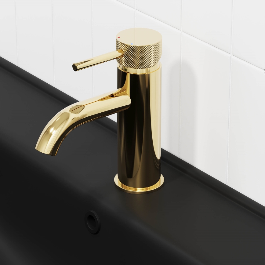 BATH DELUXE 28-005-03-64-00 - Waschbeckenarmatur ANHOLT 15,6 cm glänzendes Messing