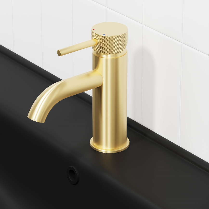 BATH DELUXE 28-005-03-70-00 - Waschbeckenarmatur ANHOLT 15,6 cm gebürstetes Messing