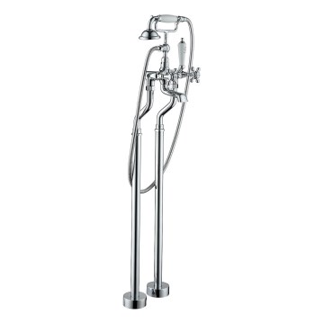 BATH DELUXE 28-108-01-60-00 - Freistehendes Badewannen-Set mit Armatur AEROSKOBING 106,3 cm glänzendes Chrom