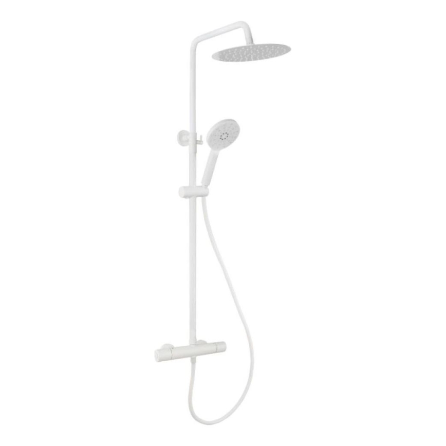 BATH DELUXE 31-120-05-01-00 - Duschgarnitur mit Thermostatarmatur DRAGOR mattweiß