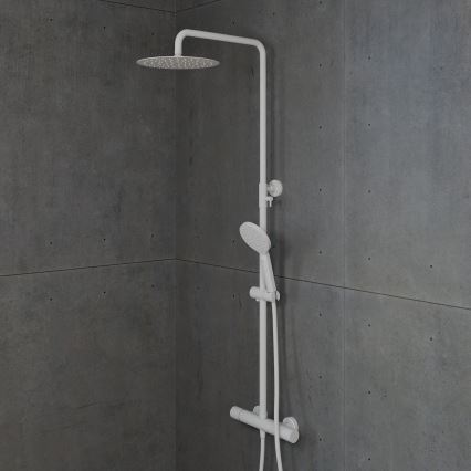 BATH DELUXE 31-120-05-01-00 - Duschgarnitur mit Thermostatarmatur DRAGOR mattweiß